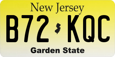 NJ license plate B72KQC
