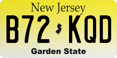 NJ license plate B72KQD