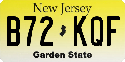 NJ license plate B72KQF