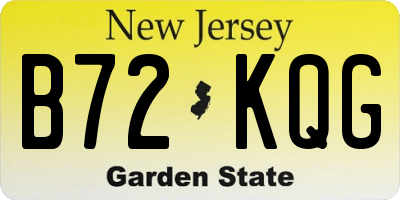 NJ license plate B72KQG