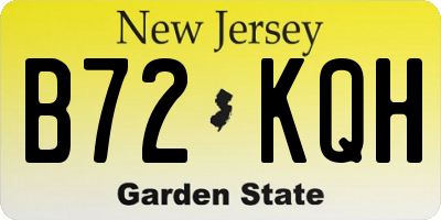 NJ license plate B72KQH