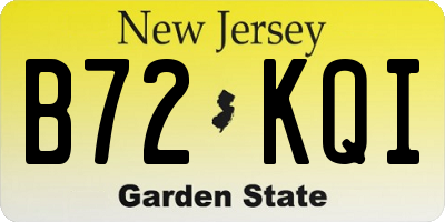 NJ license plate B72KQI