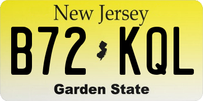 NJ license plate B72KQL