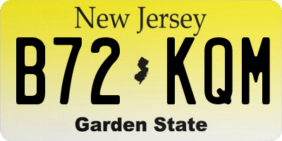 NJ license plate B72KQM