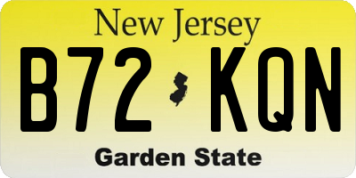 NJ license plate B72KQN