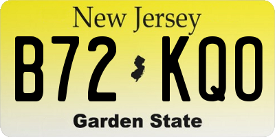 NJ license plate B72KQO
