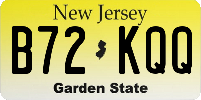 NJ license plate B72KQQ