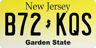 NJ license plate B72KQS