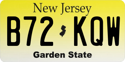 NJ license plate B72KQW