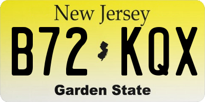 NJ license plate B72KQX
