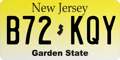 NJ license plate B72KQY