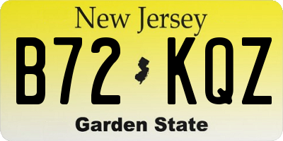 NJ license plate B72KQZ