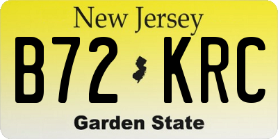 NJ license plate B72KRC