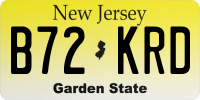 NJ license plate B72KRD
