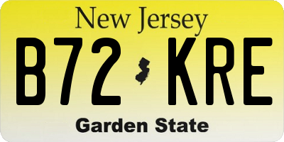NJ license plate B72KRE