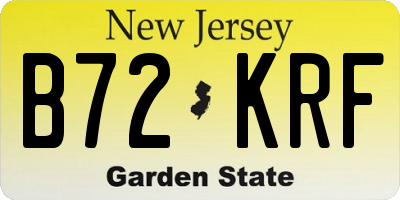 NJ license plate B72KRF