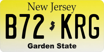NJ license plate B72KRG