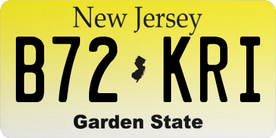 NJ license plate B72KRI