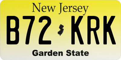 NJ license plate B72KRK
