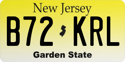 NJ license plate B72KRL