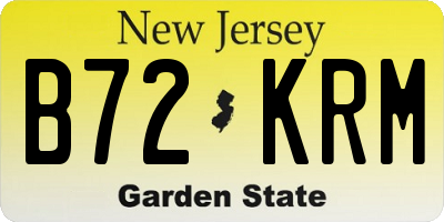 NJ license plate B72KRM