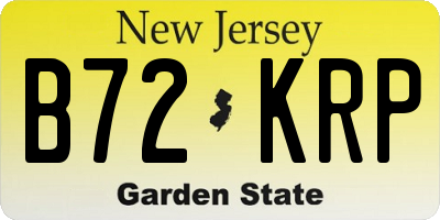 NJ license plate B72KRP