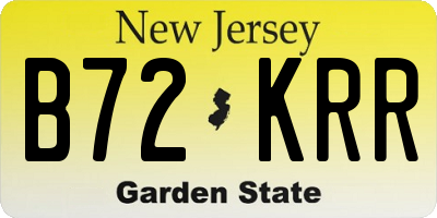 NJ license plate B72KRR