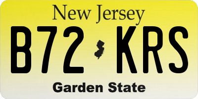 NJ license plate B72KRS
