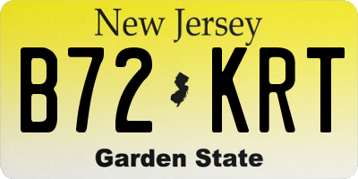 NJ license plate B72KRT