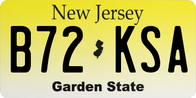 NJ license plate B72KSA