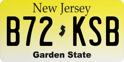 NJ license plate B72KSB
