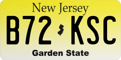 NJ license plate B72KSC
