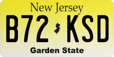 NJ license plate B72KSD