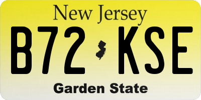 NJ license plate B72KSE