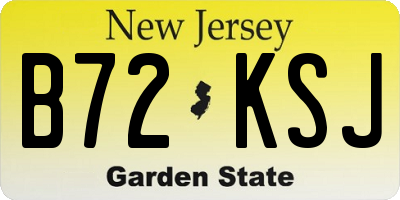 NJ license plate B72KSJ
