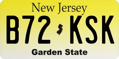 NJ license plate B72KSK