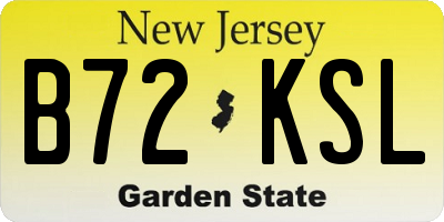 NJ license plate B72KSL