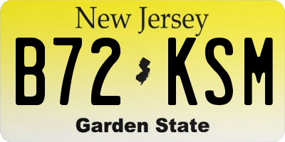 NJ license plate B72KSM