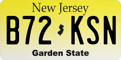 NJ license plate B72KSN