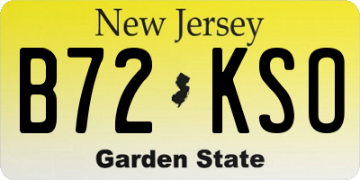 NJ license plate B72KSO
