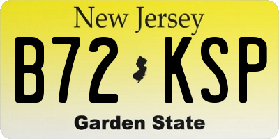 NJ license plate B72KSP