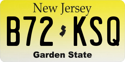 NJ license plate B72KSQ