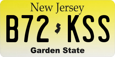 NJ license plate B72KSS