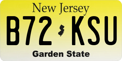 NJ license plate B72KSU