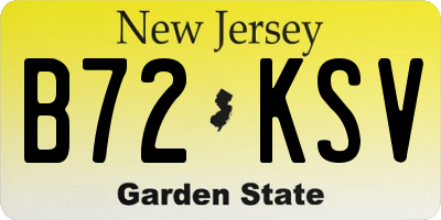 NJ license plate B72KSV