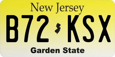 NJ license plate B72KSX