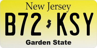 NJ license plate B72KSY