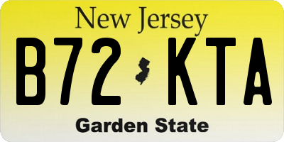 NJ license plate B72KTA