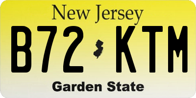 NJ license plate B72KTM