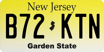 NJ license plate B72KTN